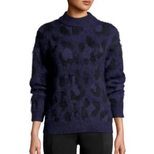 KATE SPADE || Blue & Black Alpaca & Wool Blend Sweater. Sz. XS